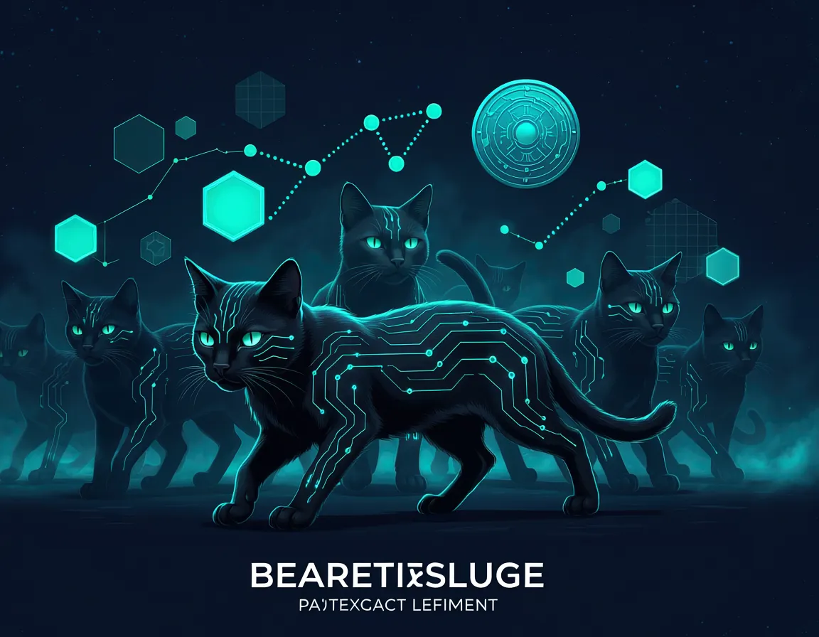 Adobe Firefly native cyberpunk cats with gibberish text BEARETIXSLUGE